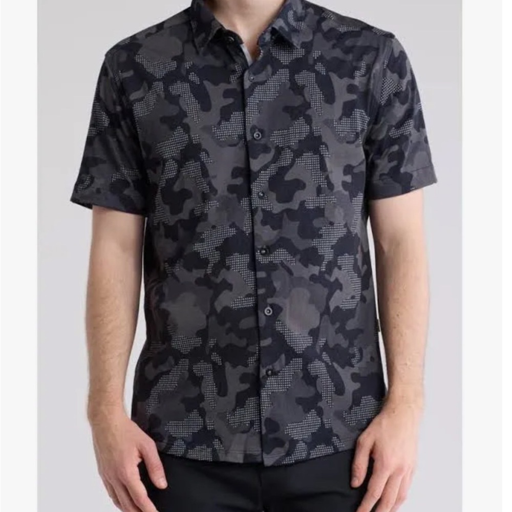 Stone Rose Men's Black Camo Shirt